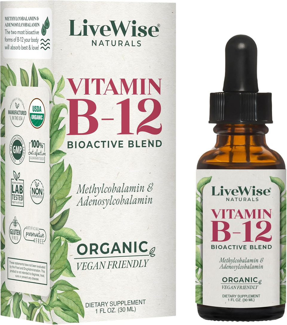Liquid B12 Vitamin Sublingual  All-Natural Liquid Vitamin Vegan B12 Drops  Non-Gmo Adenosylcobalamin Methylcobalamin B12 Supplement  Boost Your Immune System, Metabolism, Energy And Focus!
