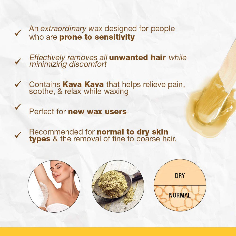 Gigi No Sting Hair Removal Soft Wax With Kava Kava, Gentle Formula For Sensitive Skin, 14 Oz, 1-Pack
