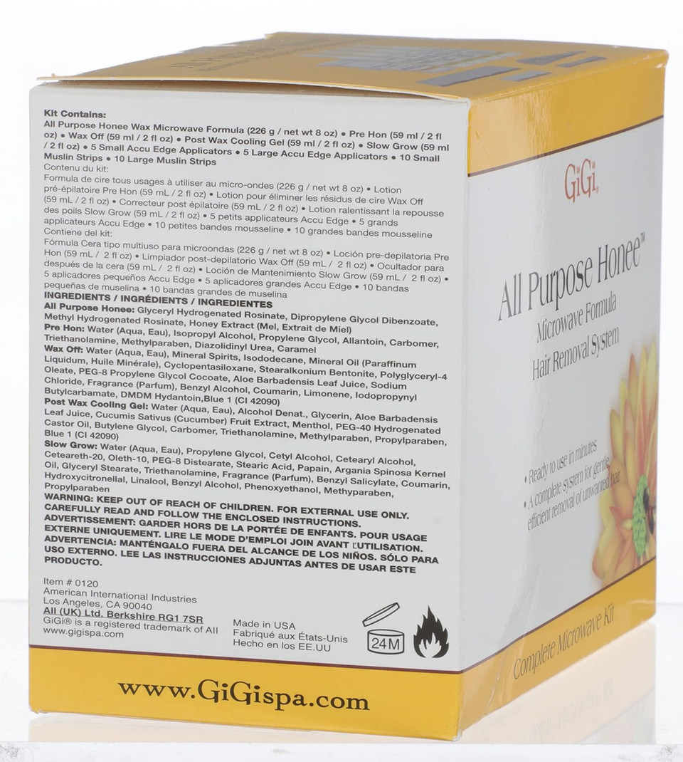 Gigi All Purpose Honee Microwave Kit For Hair Waxing/Hair Removal  Complete Hair Removal System