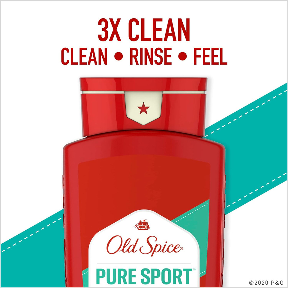 Old Spice Body Wash for Men, Pure Sport Scent, High Endurance, 30 Fluid Ounce (Pack of 4)