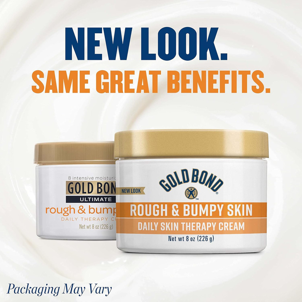 Gold Bond Rough & Bumpy Daily Skin Therapy Cream, 8 Oz., With 7 Moisturizers & 3 Vitamins