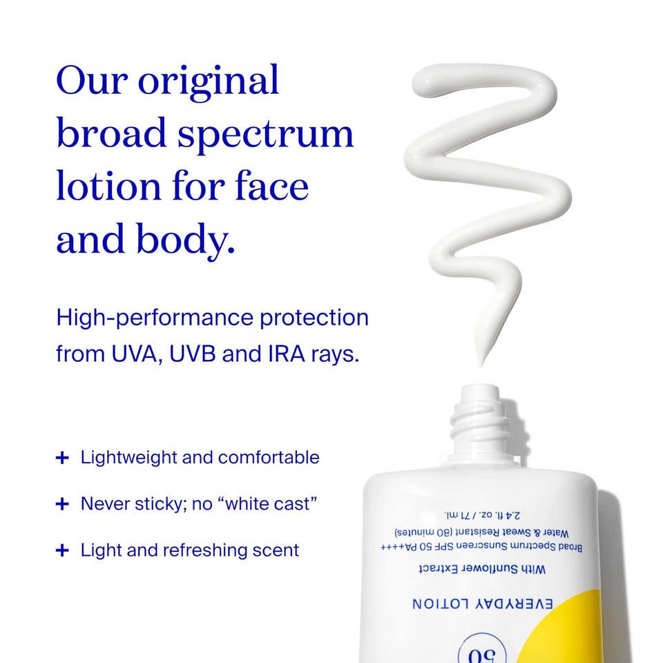 Supergoop! Play Everyday Lotion Spf 50-2.4 Fl Oz - Broad Spectrum Body & Face Sunscreen For Sensitive Skin - Great For Active Days - Fast Absorbing, Water & Sweat Resistant2.4 Fl Oz (Pack Of 1)