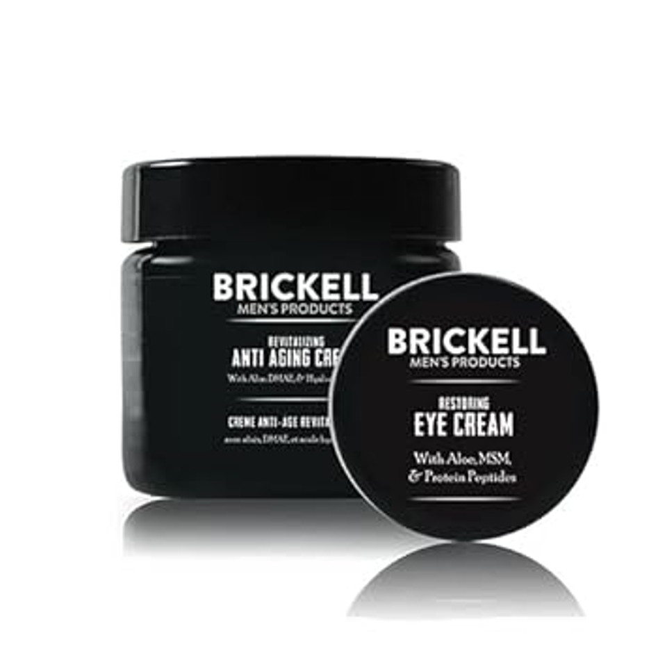 Brickell Men'S Ultimate Anti-Aging Routine, Anti-Wrinkle, Night Face Cream And Eye Cream To Reduce Puffiness, Wrinkles, Dark Circles, Under Eye Bags, Natural And Organic, Scented