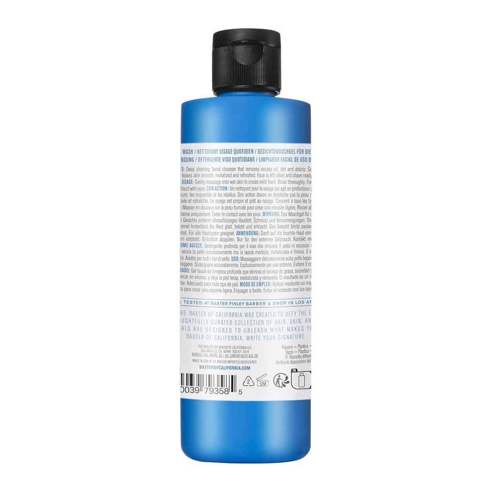 Baxter Of California Daily Face Wash For Men | All Skin Types | Sulfate-Free | Fragrance Free | Father'S Day Gift Guide
