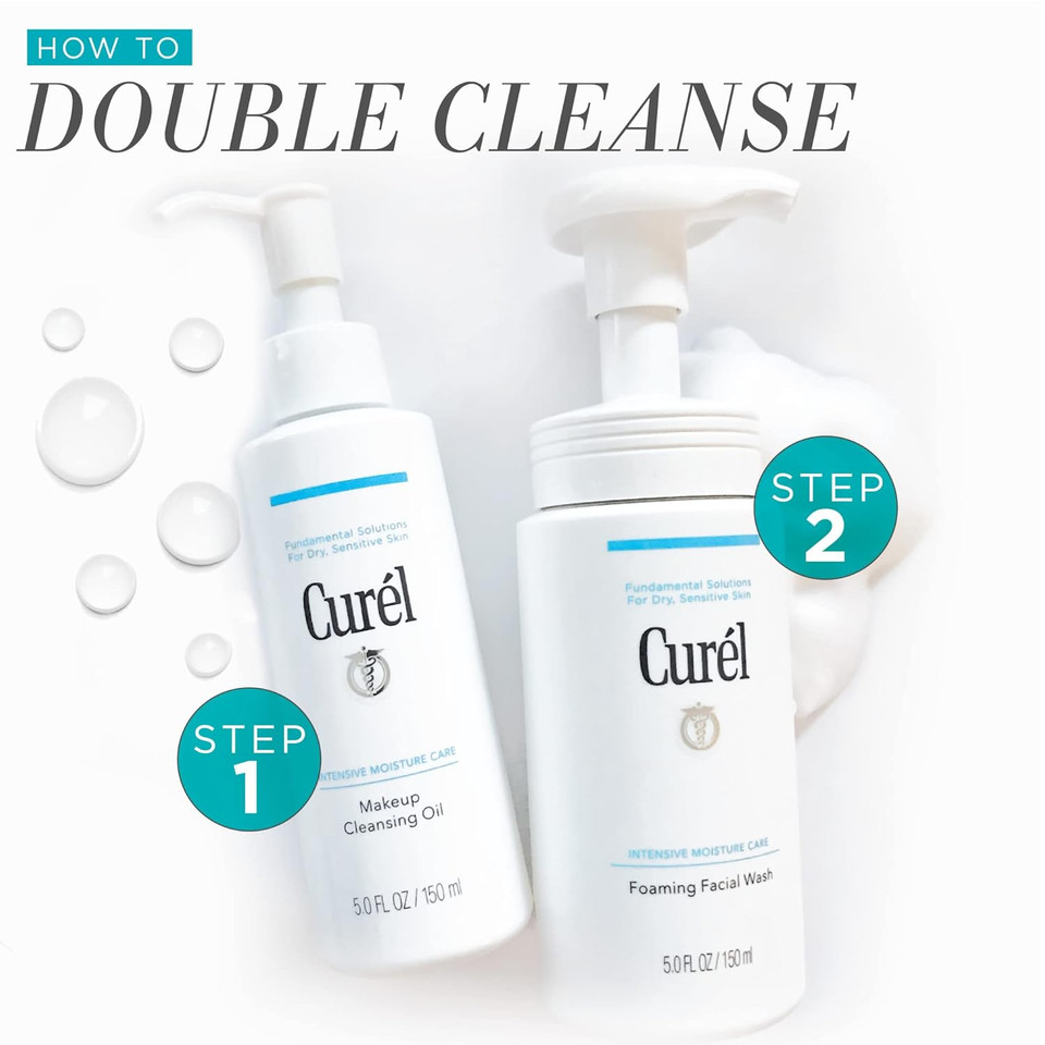 Curel Japanese Skin Care Facial Cleansing Oil For Face, Oil-Based Makeup Remover For Dry, Sensitive Skin, 5 Ounce, Fragrance Free