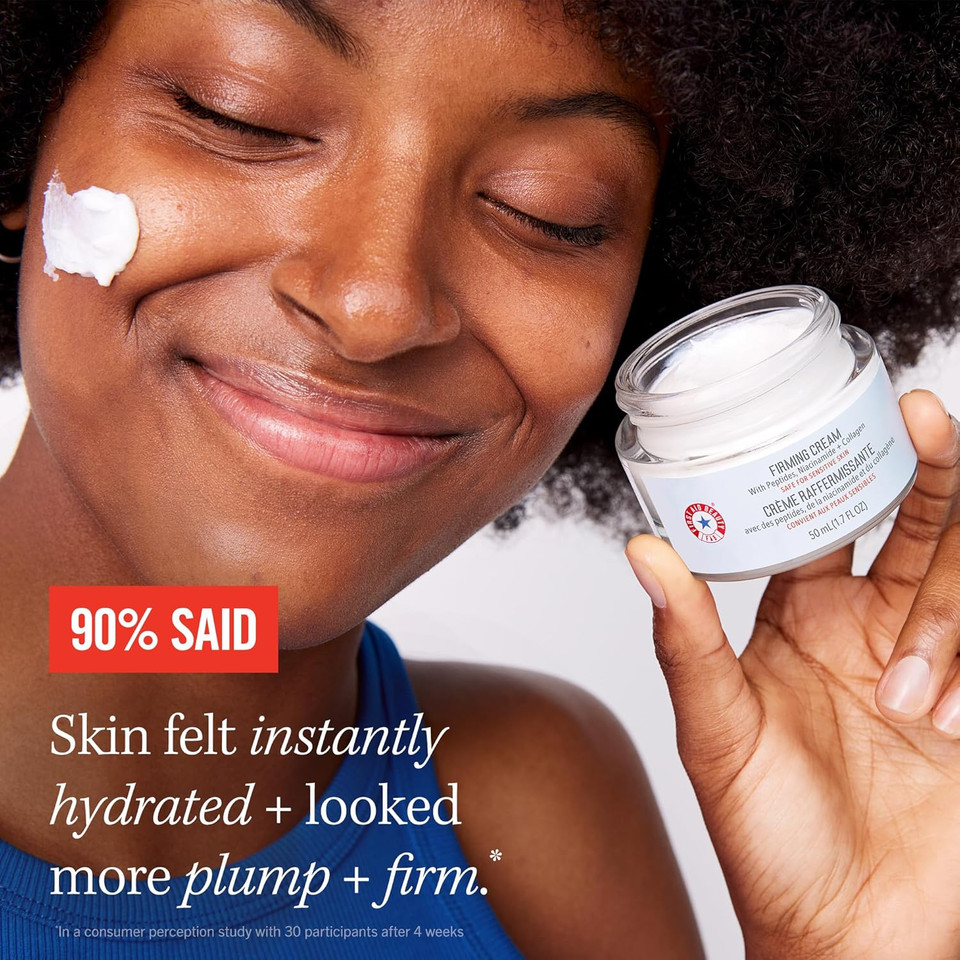 First Aid Beauty Firming Collagen Cream With Collagen, Peptides And Niacinamide  Day + Night Anti-Aging Face Moisturizer  1.7 Fl Oz