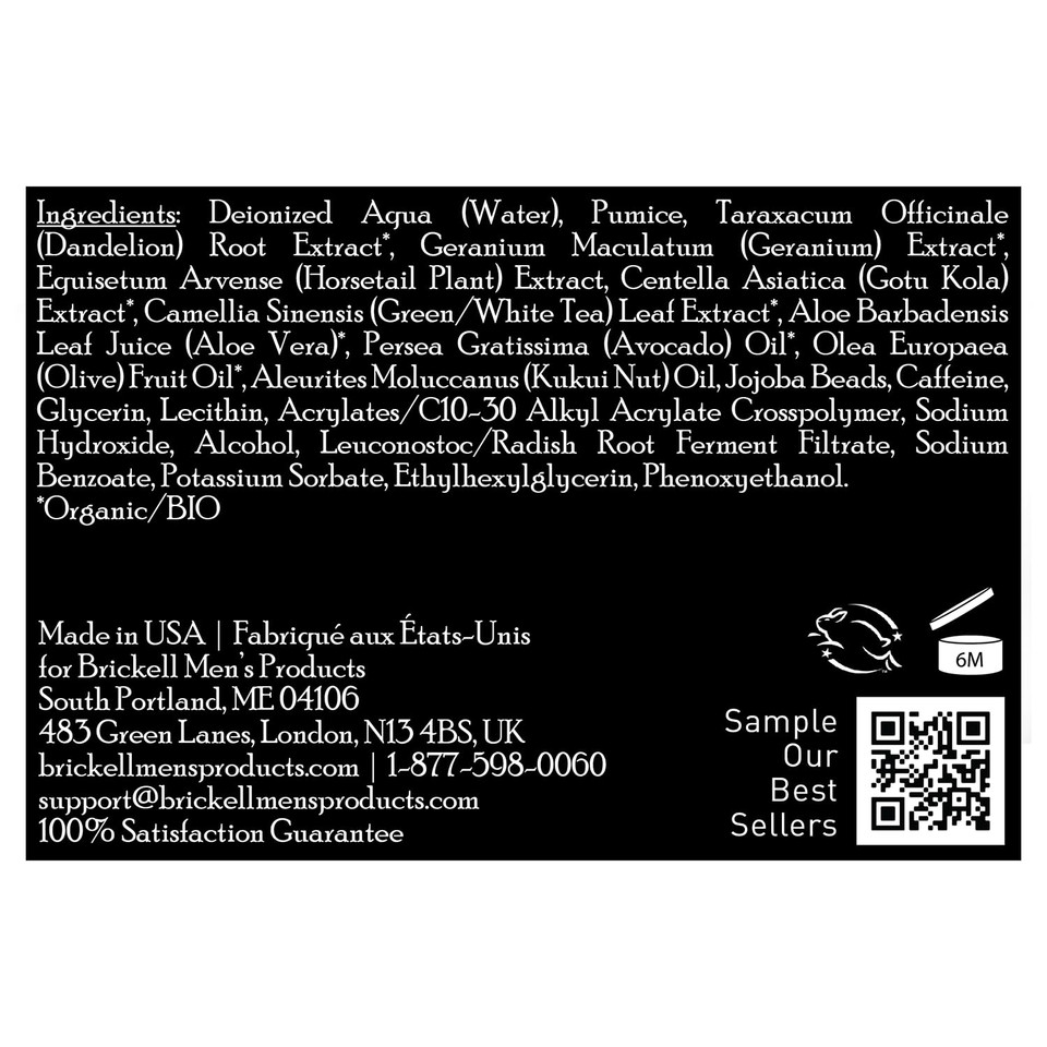 Brickell Men'S Renewing Face Scrub For Men, Natural And Organic Deep Exfoliating Facial Scrub Formulated With Jojoba Beads, Coffee Extract And Pumice, 2 Ounce, Scented