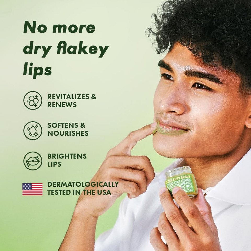 Handmade Heroes 100% Natural Lip Scrub, Vegan Conditioning Coconut Exfoliator - Gentle Exfoliant, Sugar Polish And Scrubber For Chapped Dry Lips, 1Oz (Coconut Sorbet)