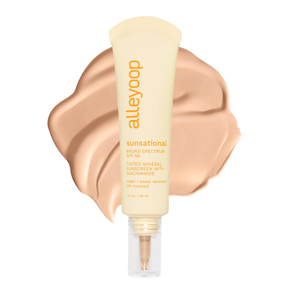 Alleyoop Sunsational Tinted Moisturizer Sunscreen For Face Broad Spectrum Spf 50, Tinted 100% Mineral Sunscreen With Niacinamide & Jojoba, Protects Hydrates And Soothes Skin, Vegan, Cruelty-Free - Shine005. Shine
