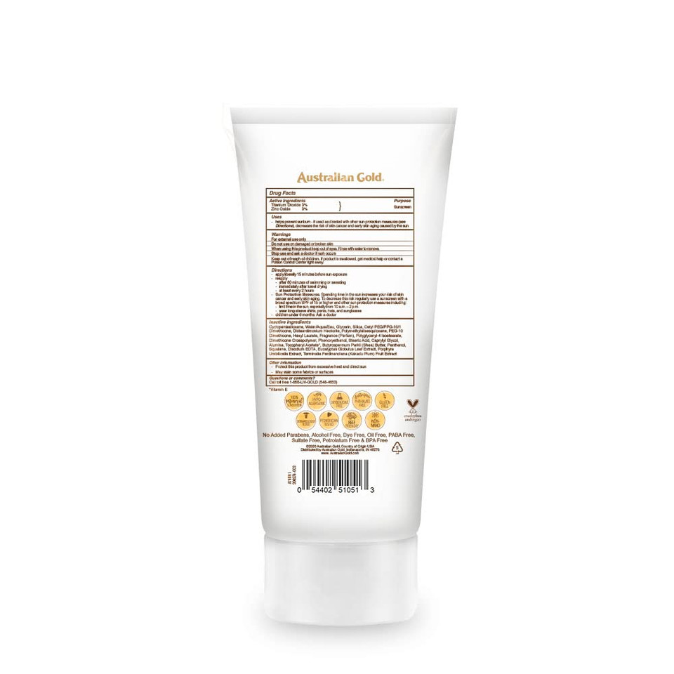 Australian Gold Botanical Spf 30 Mineral Sunscreen Lotion, Non-Chemical Sunblock With Titanium Dioxide & Zinc Oxide, Native-Australian Ingredients, Water-Resistant, Citrus Oasis Fragrance, 5 Oz