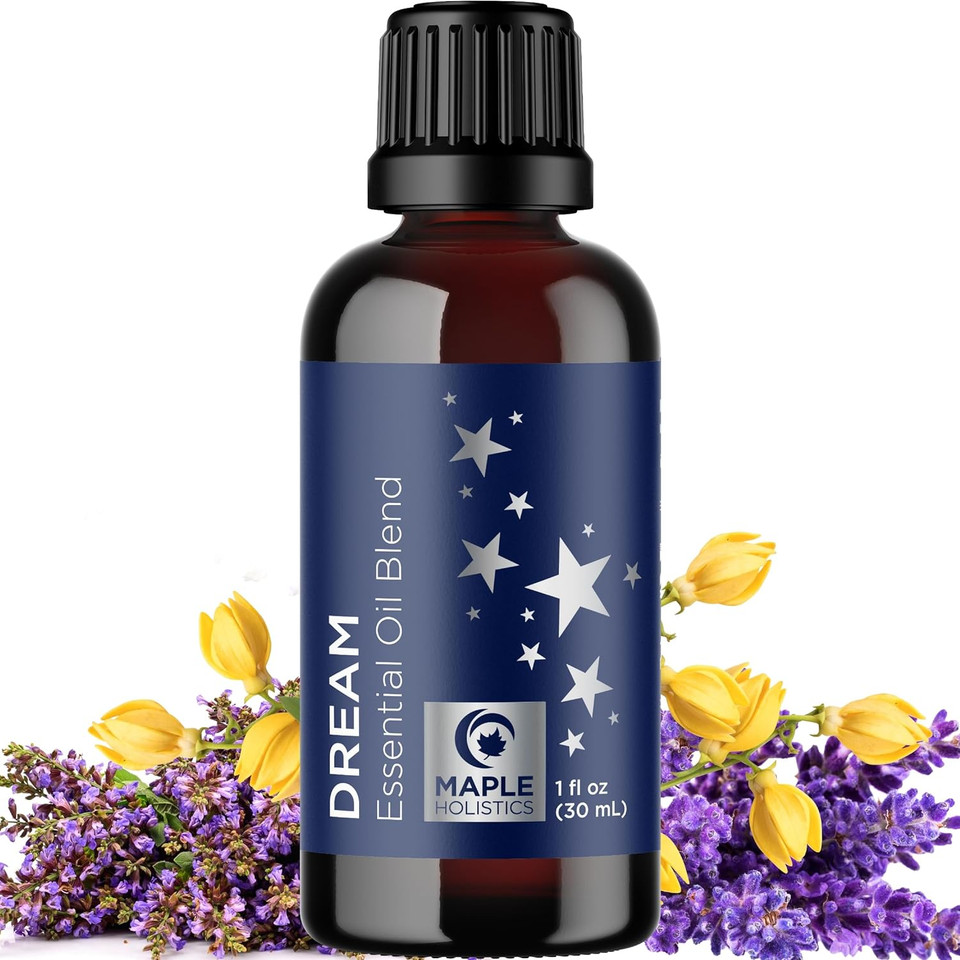 Sleep Essential Oil Blend For Diffuser - Dream Oils Diffusers Aromatherapy And Wellness With Ylang-Ylang Clary Sage Roman Chamomile Lavender Time Support