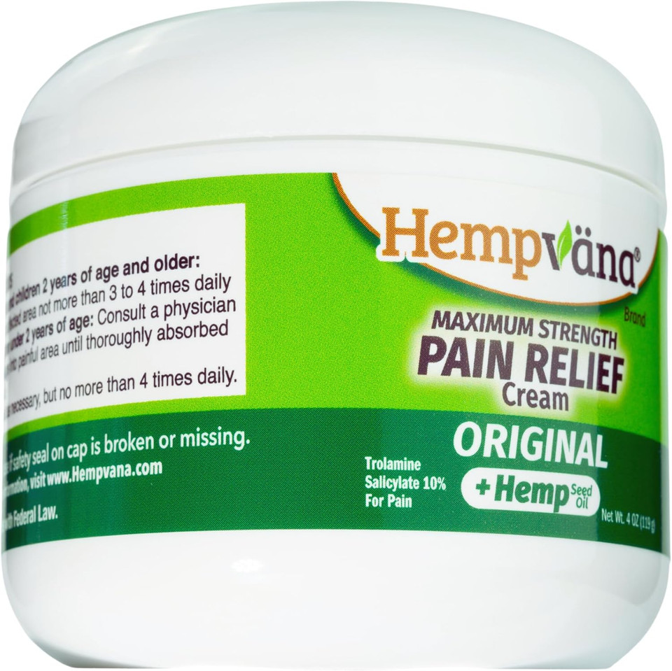 Hempvana Relief Cream With Seed Extract - Relieves Inflammation, Muscle, Joint, Back, Knee, Nerves And Arthritis  Made In Usa 4Oz Paraben Free, Vegan, Cruelty-Free As Seen On Tv