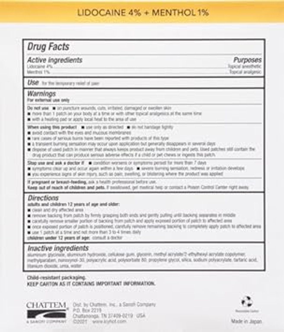 Icy Hot Max Strength Lidocaine Pain Relief Patch (5 Count) Penetrates For Fast, Targeted Relief