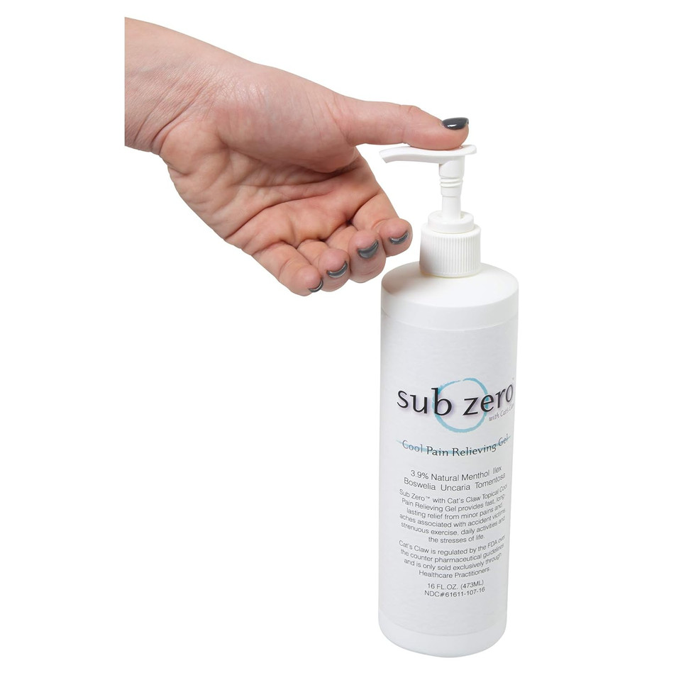 Roscoe Medical Lz1665 Sub Zero Cooling Pain Relief Gel With Cats Claw, 16-Oz