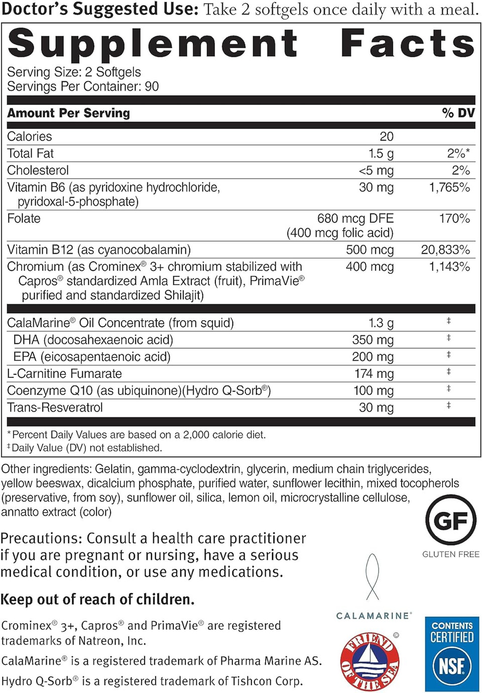 Dr. Sinatra Omega Q Plus 100 Resveratrol  Omega-3 Supplement Supports Heart Health and Provides Antioxidant Power with 100mg of CoQ10 and Resveratrol (180 softgels)