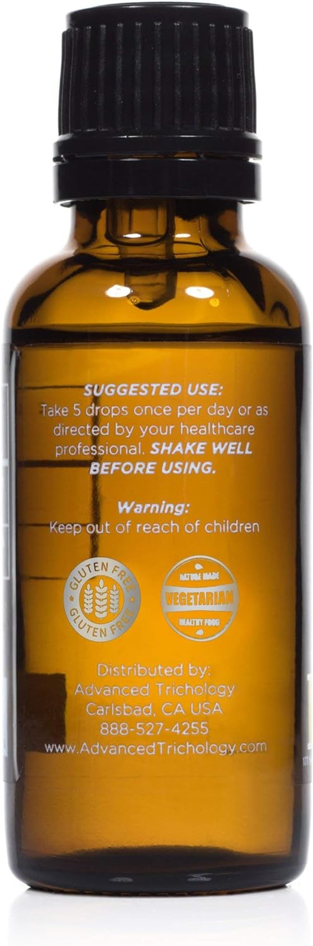 Advanced Trichology Vegetarian Liquid Vitamin D3-5000 Iu High Absorption - 1000 Iu Per Drop - 6 Month Supply - Gluten Free 365 Vit D