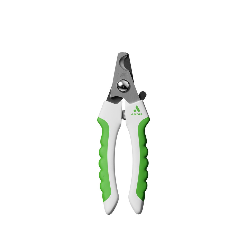 Andis 68575 Animal Nail Cutter For Small Breeds - Stainless Steel Blades With Sharp Efficiency - Designed For Repeated Use & Recommended By Pet Trainers  Medium Size & White/Green
