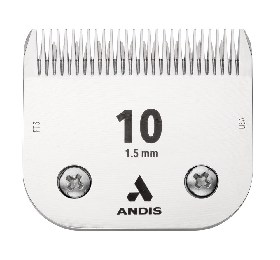 Andis  64315, Ceramic Edge Detachable Pet Clipper Blade  Carbon-Infused Steel With Sharp Cutting Tech, Runs Cooler & Stays Sharper, Resists Rust & Heat, Size-10 - Fits Ag, Agc & Bdc Series, Chrome