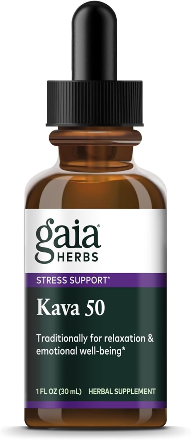 Gaia Herbs Kava Root Extra Strength - Helps Sustain A Sense Of Natural Calm, Relaxation,* And Emotional Wellness During Times Of Stress - Made With Noble Kava Cultivars - 1 Fl Oz (20-Day Supply)