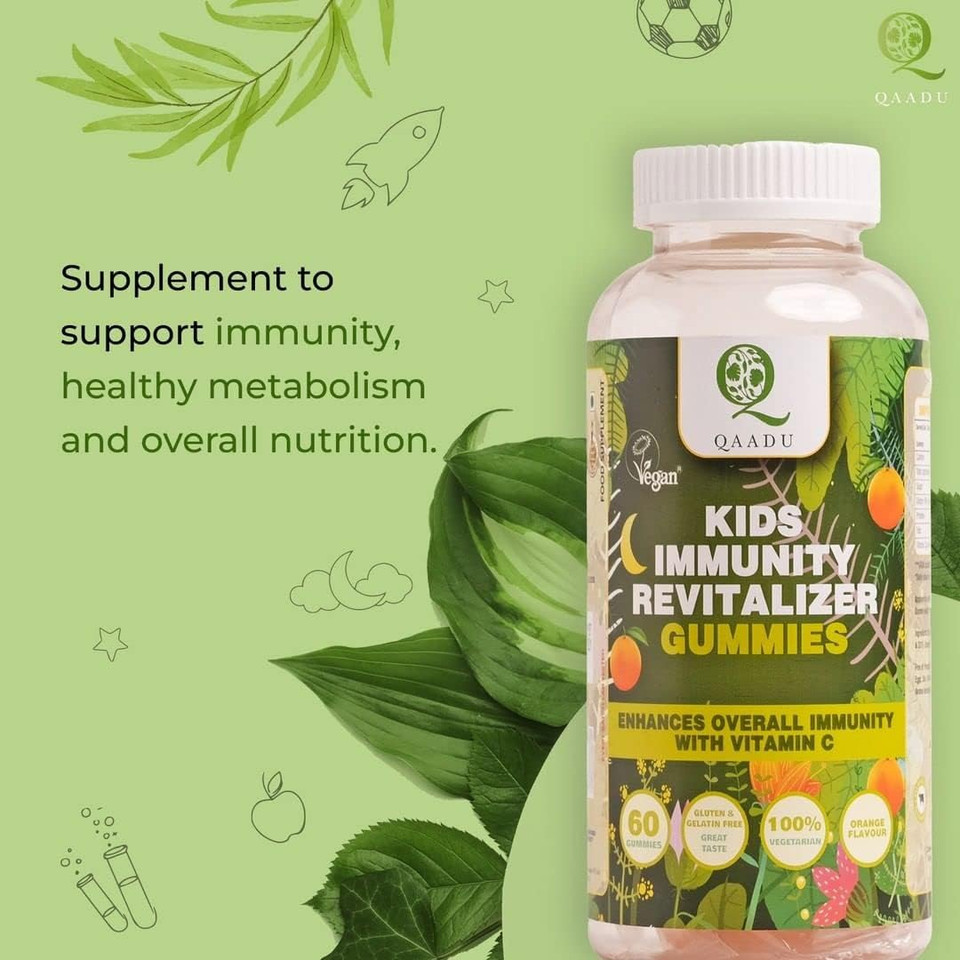 Kids Immunity Revitalizer Gummies, Vitamin C, Chewable Gummies, Essential Vitamins For Immunity, Vegan & Gluten Free, Kids Immunity And Stamina Booster Gummies For Nutrition