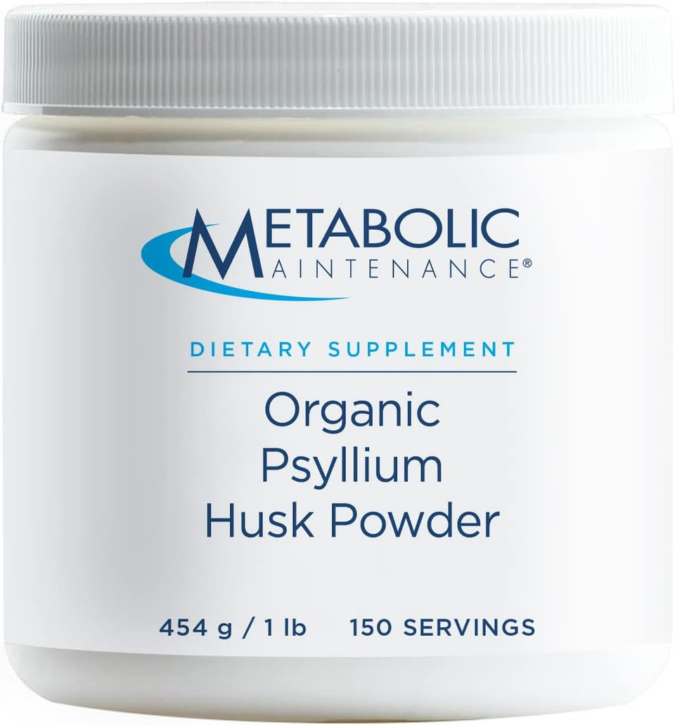 Metabolic Maintenance Organic Psyllium Husk Powder - Soluble Fiber For Digestion + Regularity Support (1 Pound, 150 Servings)