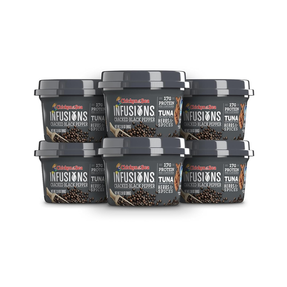 Chicken Of The Sea Infusions Tuna, Cracked Black Pepper, 2.8-Ounce Cups (Pack Of 6)