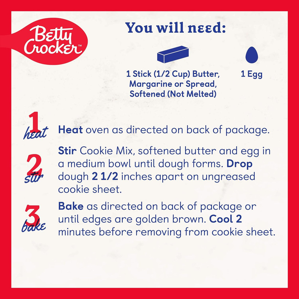 Betty Crocker Oatmeal Chocolate Chip Cookies, Cookie Baking Mix, 17.5 Oz (Pack Of 12)