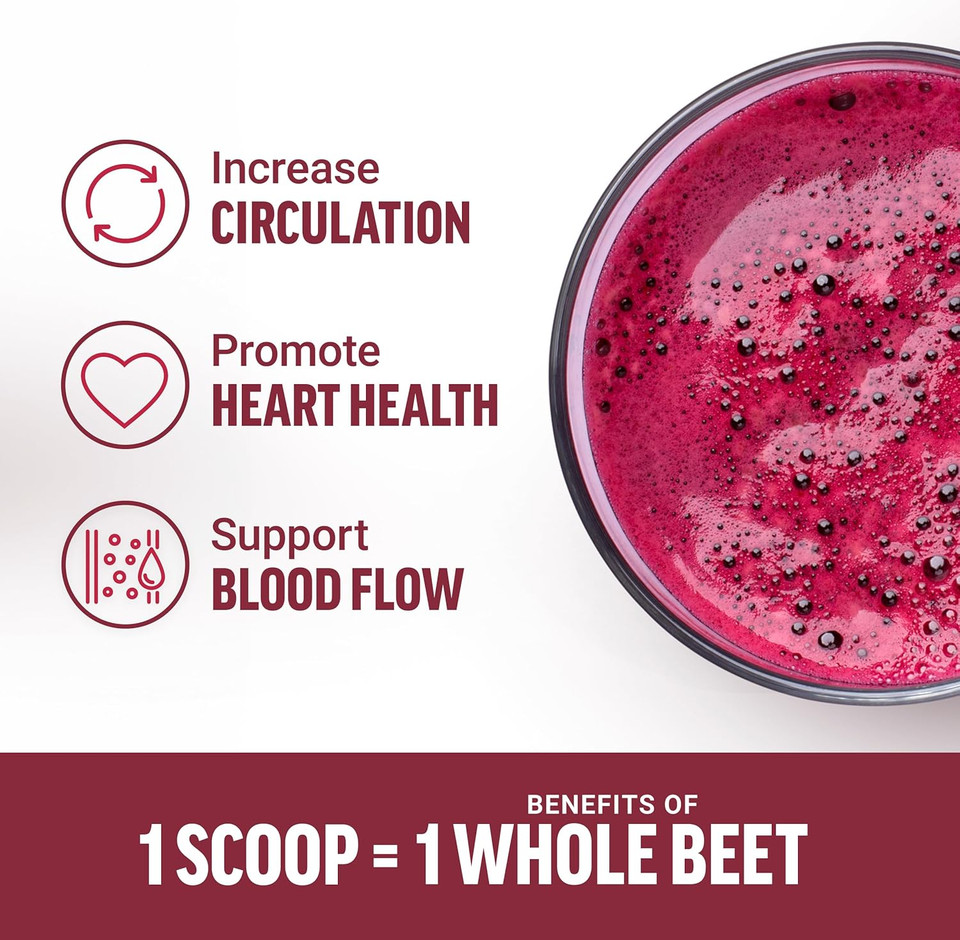 Force Factor Total Beets Organic Beetroot Powder Superfood To Boost Daily Nutrition, Usda Organic, Vegan, Gluten-Free, And Non-Gmo Beet Supplement, Unflavored, 90 Servings