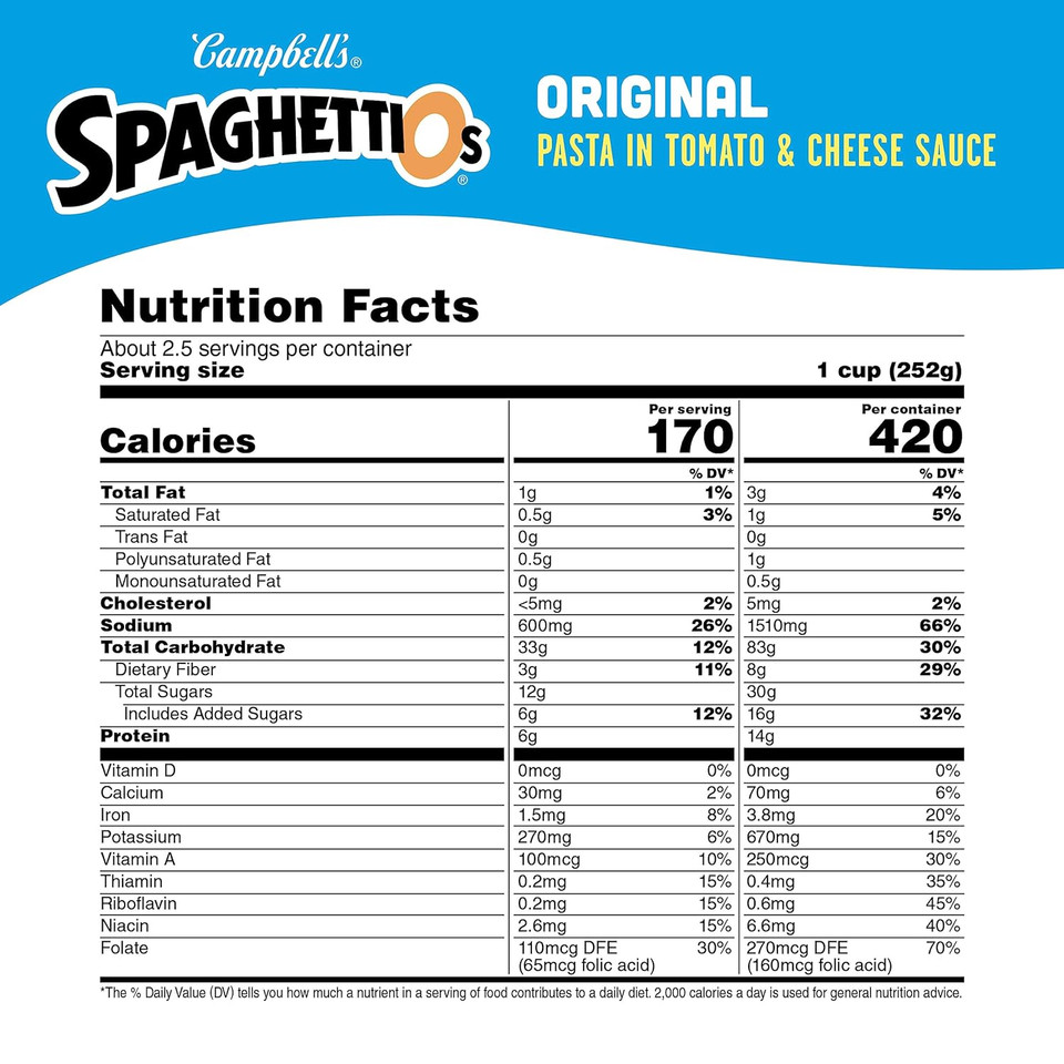 Spaghettios Original Canned Pasta, 22.4 Oz Can