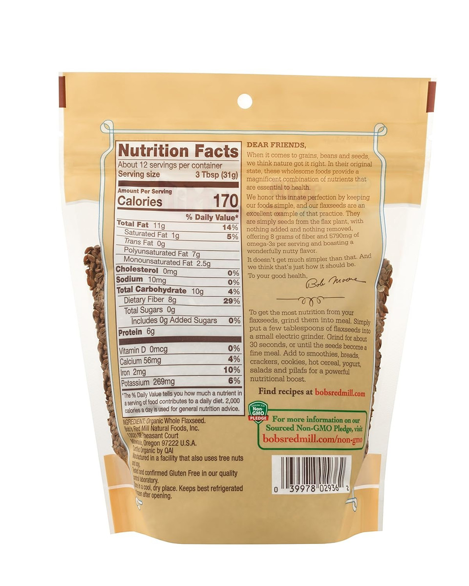 Bob'S Red Mill Organic Brown Flaxseeds, 13-Ounce (Pack Of 6)