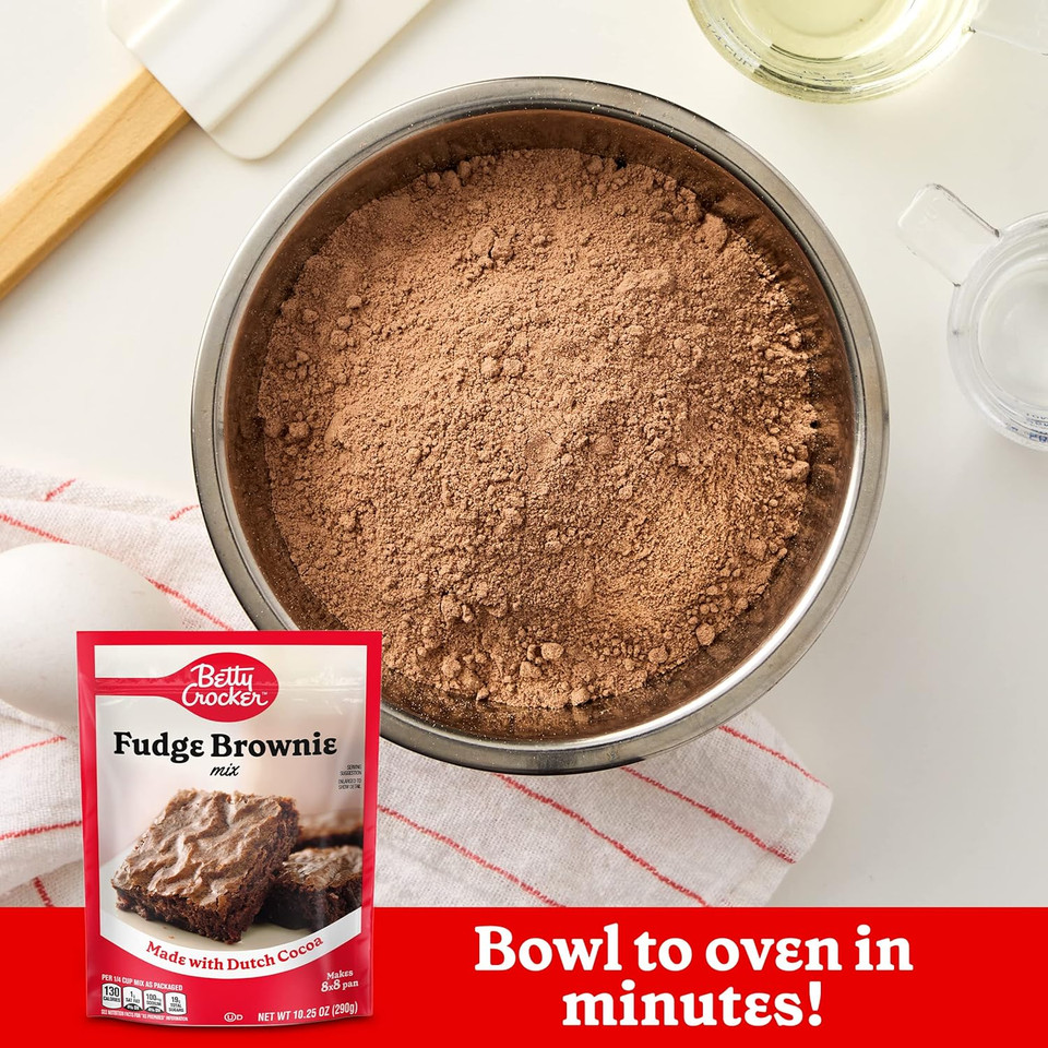 Betty Crocker Ready To Bake Fudge Brownie Baking Mix, 10.25 Oz. (Pack Of 8)