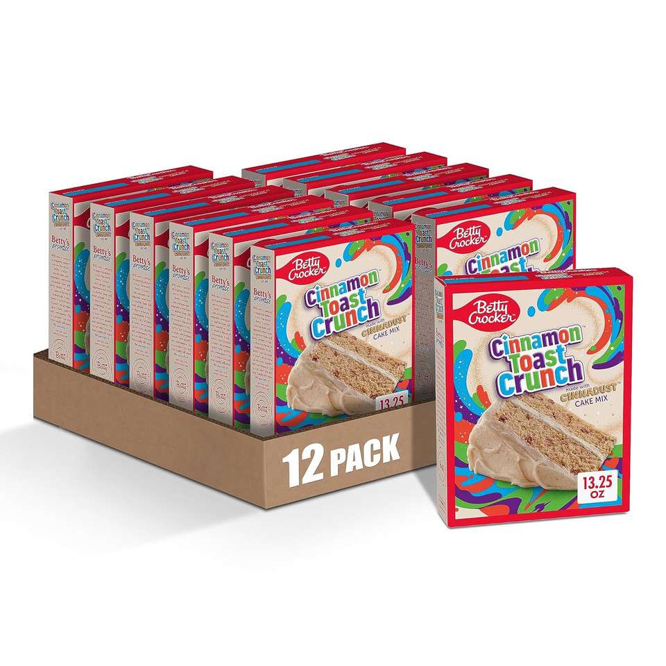 Betty Crocker Cinnamon Toast Crunch Cake Mix, Made With Cinnadust, 13.25 Oz (Pack Of 12)