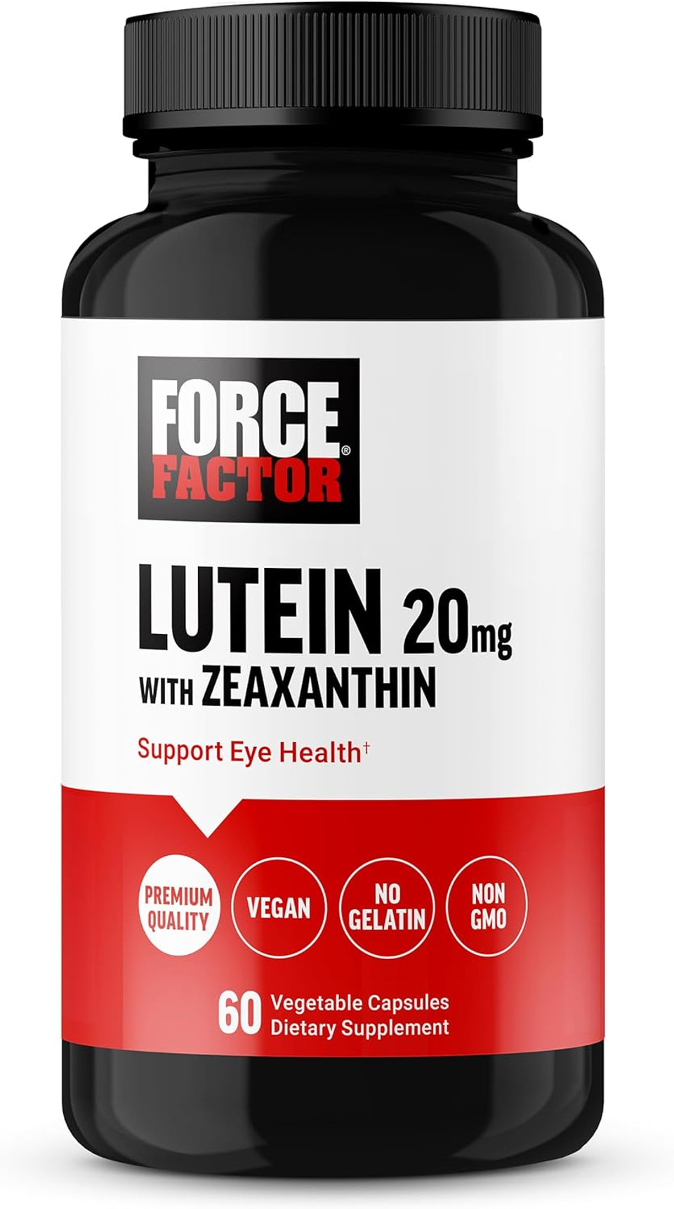 Force Factor Lutein And Zeaxanthin Supplements, Eye Vitamins With Lutein 20Mg, Eye Health Supplements For Adults, Ingredients Backed By Science, Vegan, Gelatin Free, 60 Vegetable Capsules