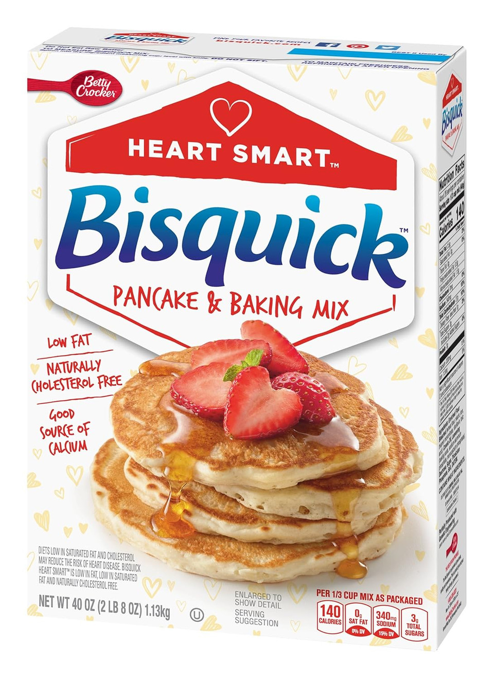 Betty Crocker Heart Smart Bisquick Pancake And Baking Mix, Low-Fat & Cholesterol-Free, 40 Oz