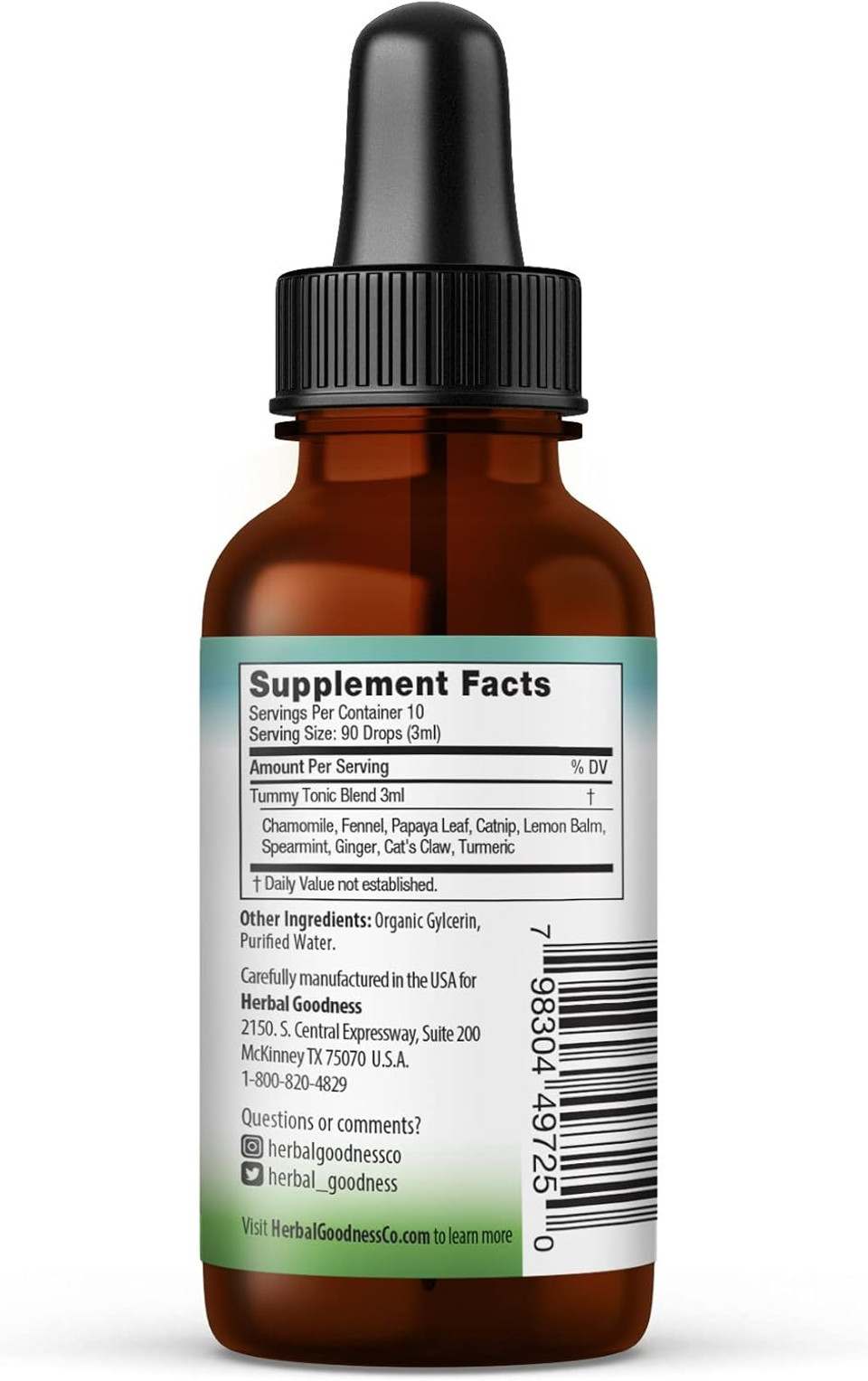 Kids Tummy Support Tonic Liquid Extract, Tasty Digestive System Support Supplement For Kids -1Oz - Herbal Goodness