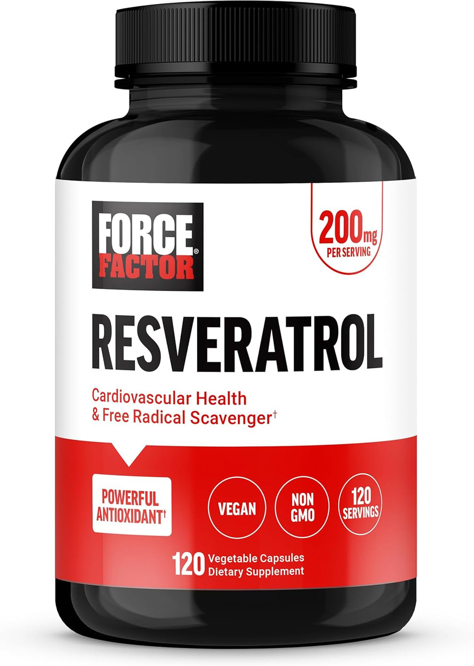 Force Factor Resveratrol Supplement To Support Heart Health, Antioxidants Supplement And Free Radical Scavenger Made With Japanese Knotweed, Vegan, Non-Gmo, 120 Vegetable Capsules