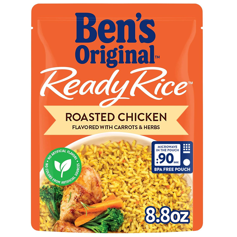 Ben'S Original Ready Rice Roasted Chicken Flavored Rice, Easy Dinner Side, 8.8 Oz Pouch (Pack Of 6)