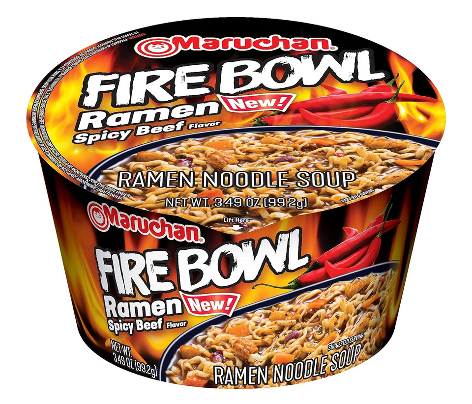 Maruchan Bowl Fire Spicy Beef Flavor, 3.49 Ounce (Pack of 6)