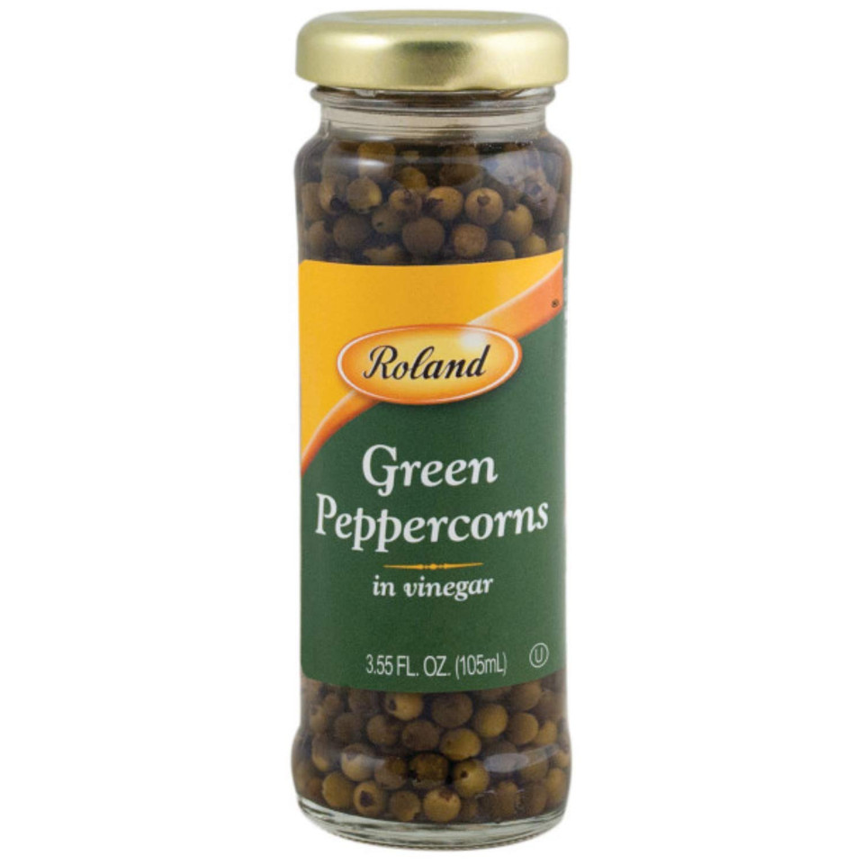 Roland Foods Green Peppercorns in Vinegar, Specialty Imported Food, 3.55 fl oz