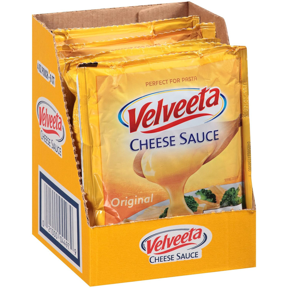 Velveeta Original Cheese Sauce Pouches (24 Ct Pack, 4 Boxes Of 6 Pouches)