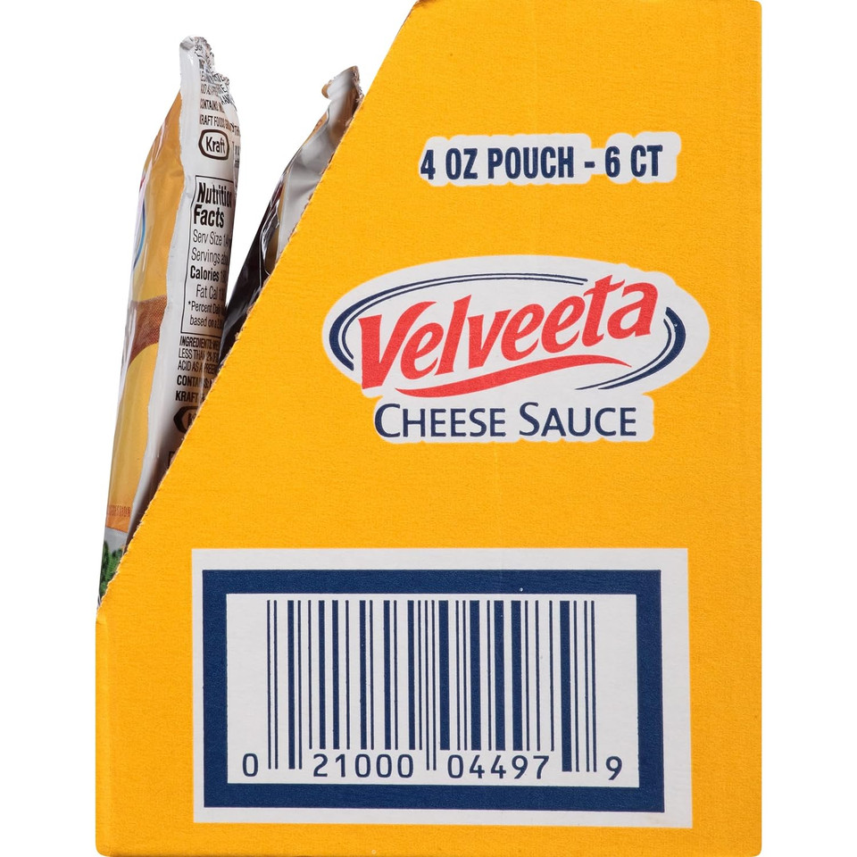 Velveeta Original Cheese Sauce Pouches (24 Ct Pack, 4 Boxes Of 6 Pouches)