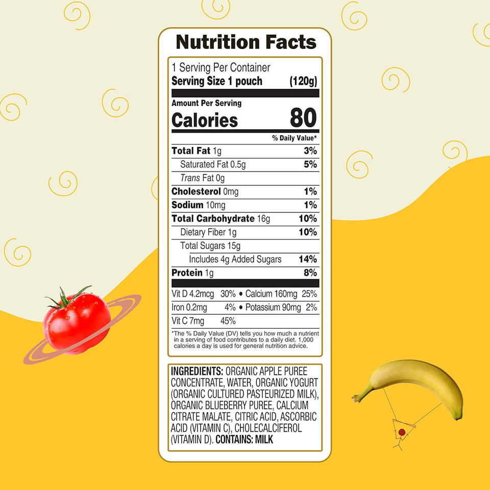 Earth'S Best Organic Kids Snacks, Sesame Street Toddler Snacks, Organic Fruit Yogurt Smoothie For Toddlers 2 Years And Older, Apple Blueberry, 4.2 Oz Resealable Pouch (Pack Of 12) Earth'S Best Organic Kids Snacks, Sesame Street Toddler Snacks, Organic Fruit Yogurt Smoothie For Toddlers 2 Years And Older, Apple Blueberry, 4.2 Oz Resealable Pouch (Pack Of 12)