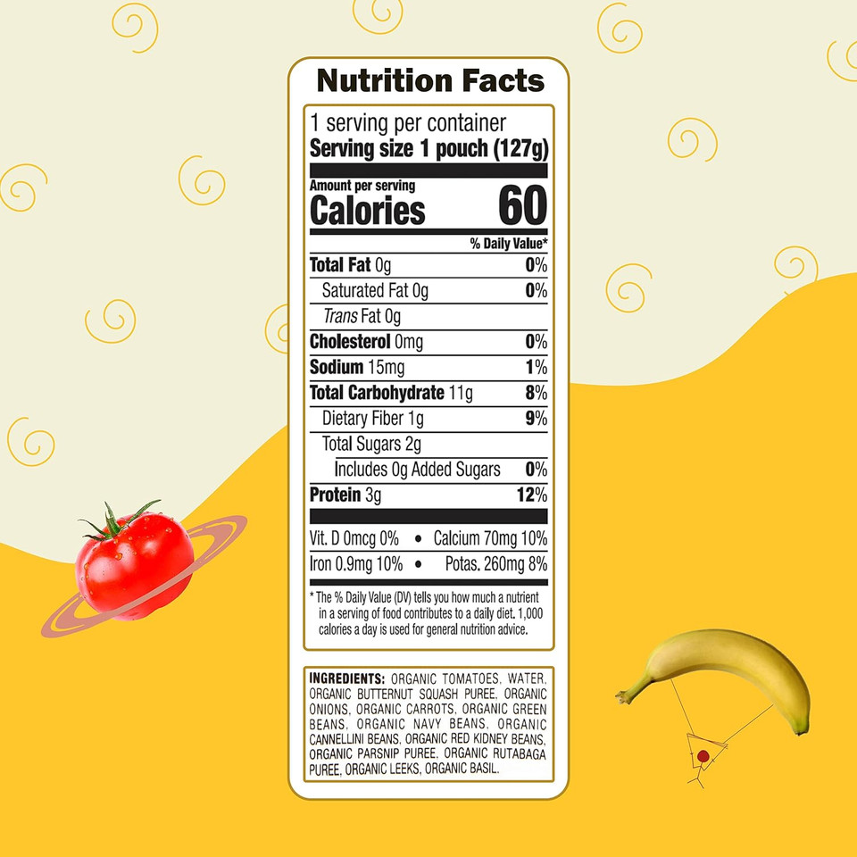 Earth'S Best Organic Baby Food Pouches, Stage 3 Protein Puree For Toddlers 2 Years And Older, Organic Four Bean Feast, 4.5 Oz Resealable Pouch (Pack Of 12)