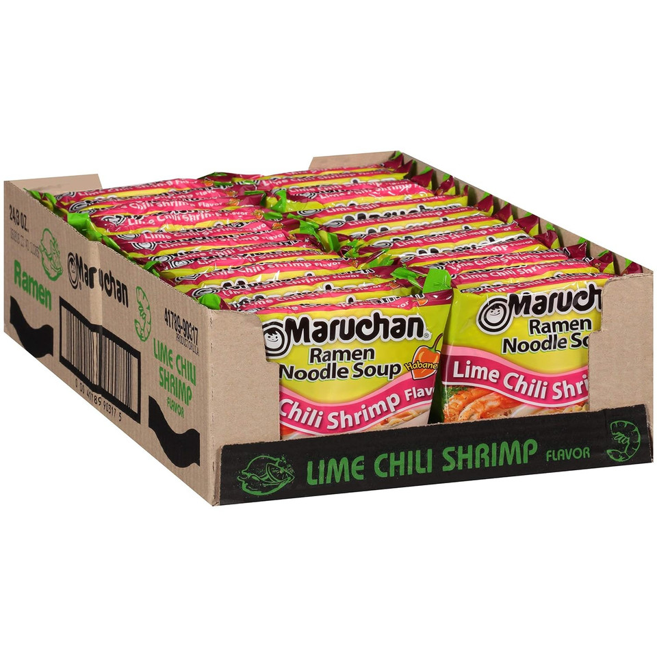 Maruchan Ramen Lime Chili Shrimp Flavor, 3.0 Oz, Pack Of 24