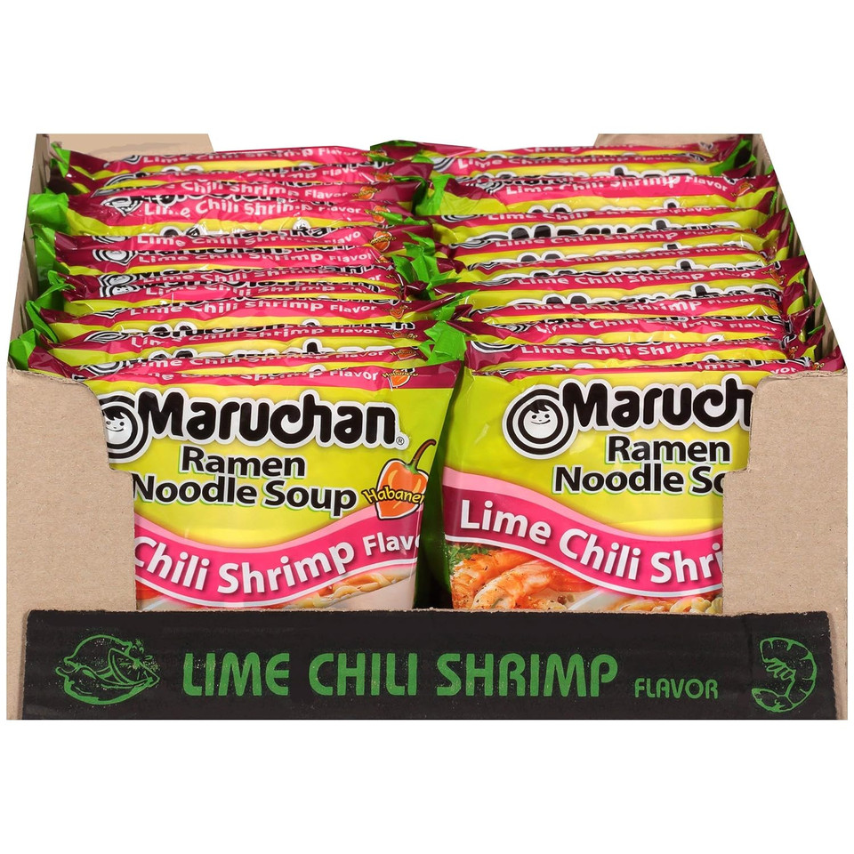 Maruchan Ramen Lime Chili Shrimp Flavor, 3.0 Oz, Pack Of 24