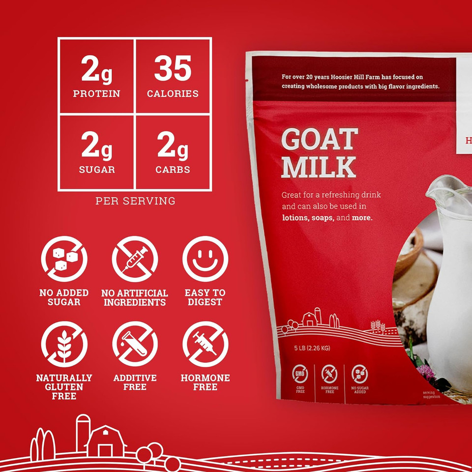 Hoosier Hill Farm Goat Milk Powder, 5Lb (Pack Of 1)