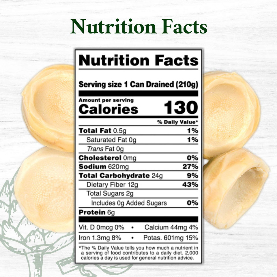 Roland Foods Extra Large Artichoke Bottoms, 5-7 Count, 13.75 Ounce Can, Pack Of 6