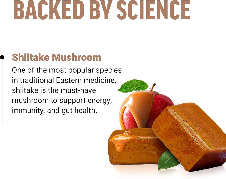 Force Factor Modern Mushrooms Soft Chews, Shiitake Mushrooms Supplement To Support Energy, Immunity, And Digestive Health, Antioxidants Supplement, Delicious Caramel Apple Flavor, 30 Soft Chews