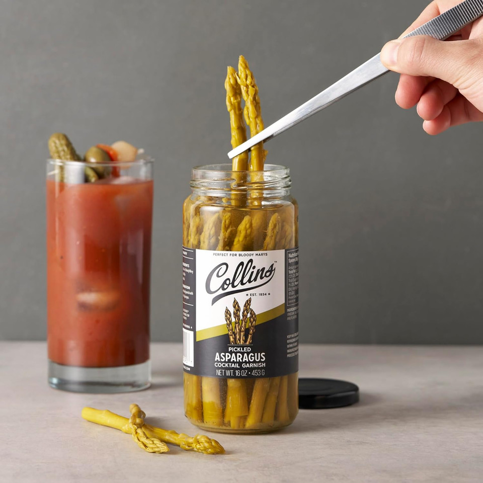 Collins Gourmet Pickled Green Beans | Premium Condiment Garnish for Cocktails, Bloody Mary, Salads, 12oz