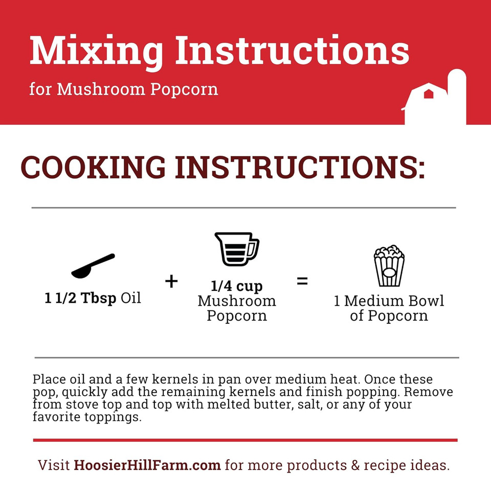 Hoosier Hill Farm Mushroom Popcorn, 4Lb (Pack Of 1)